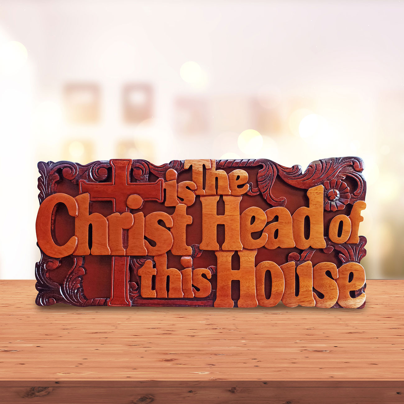 10411.jpg Christ is the head of this house (Wood Wall Art) - Image 1