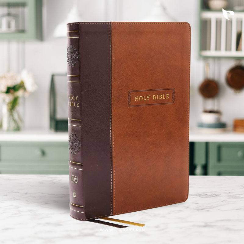 BBL36as_KJV-Holy-Bible-with-73000-Center-Column-Cross-References_a.jpg KJV Holy Bible with 73,000 Center-Column Cross References, Brown Leathersoft, Red Letter, Comfort Print: King James Version - Image 1