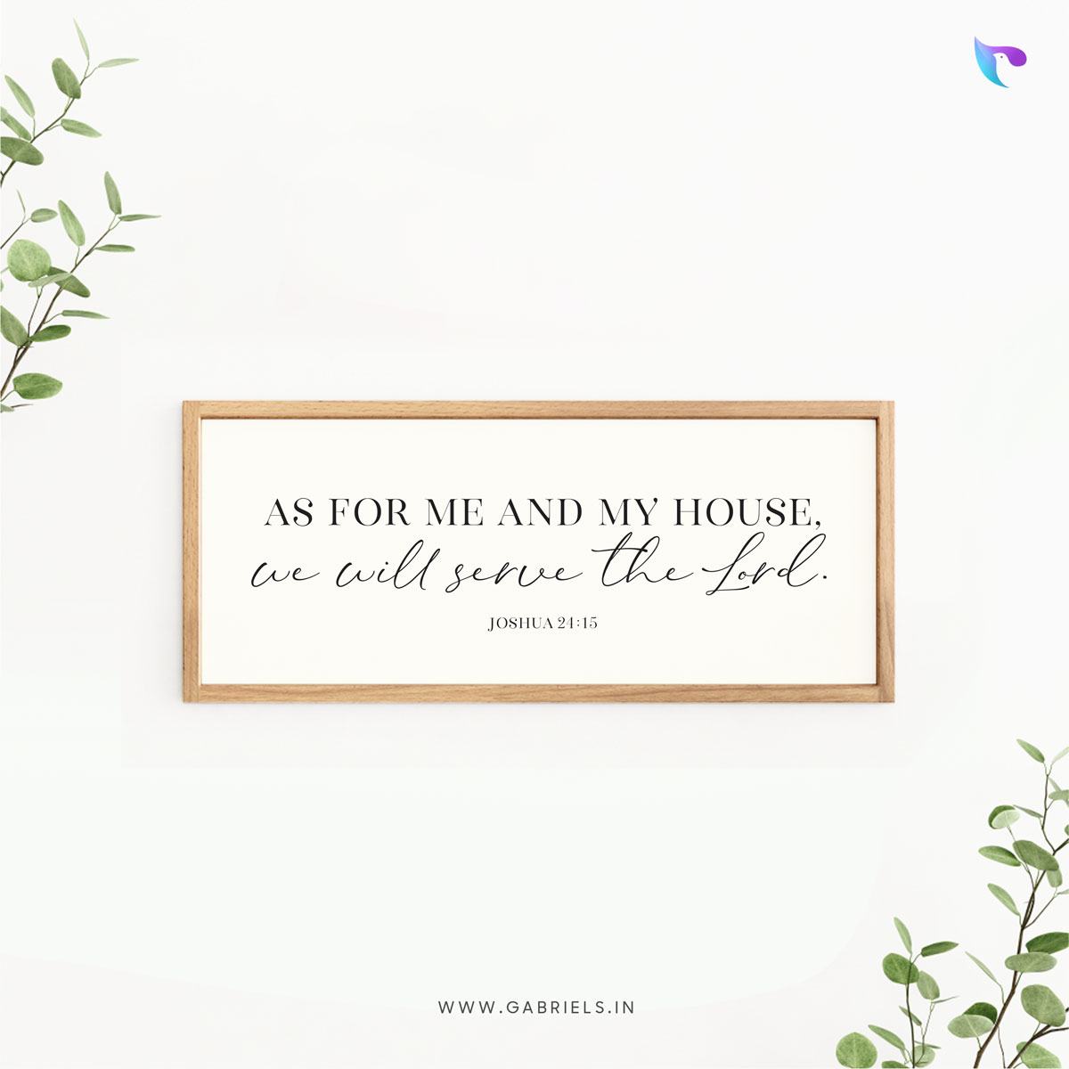 Bible-Verse-Frame-16a_as-for-me-and-my-house_christian-wall-decor.jpg As for me and my house, we will serve the Lord (Joshua 24:15) | Bible Verse Frame | Christian Wall Decor - Image 1