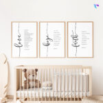 Hope, Faith, Love ( Set of 3 ) | Bible Verse Frame | Christian Wall Decor