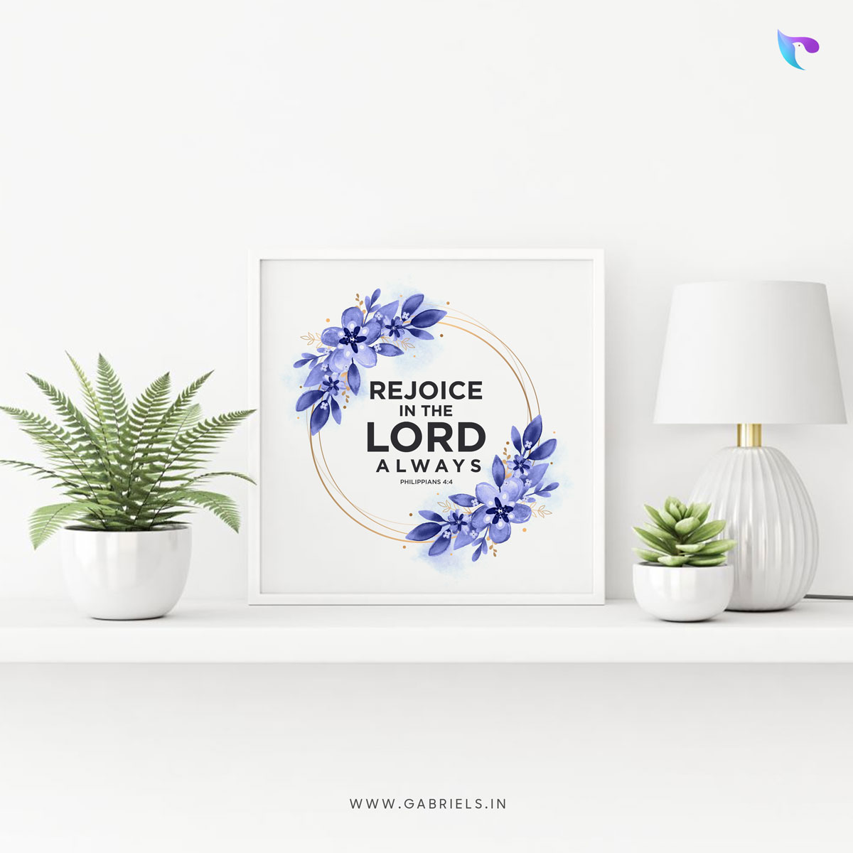 Bible-Verse-Frame-22b_rejoice-in-the-lord-always_christian-wall-decor.jpg Rejoice in the Lord always (Philippians 4:4) | Bible Verse Frame | Christian Wall Decor - Image 1