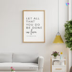 Let all that you do be done in love (1 Cori 16:14) | Bible Verse Frame | Christian Wall Decor