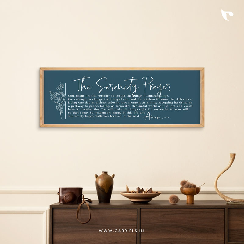 Bible-Verse-Frame-43_The-serenity-prayer_a.jpg The Serenity Prayer | Bible Verse Frame | Christian Wall Decor (34x12 Inch) - Image 1