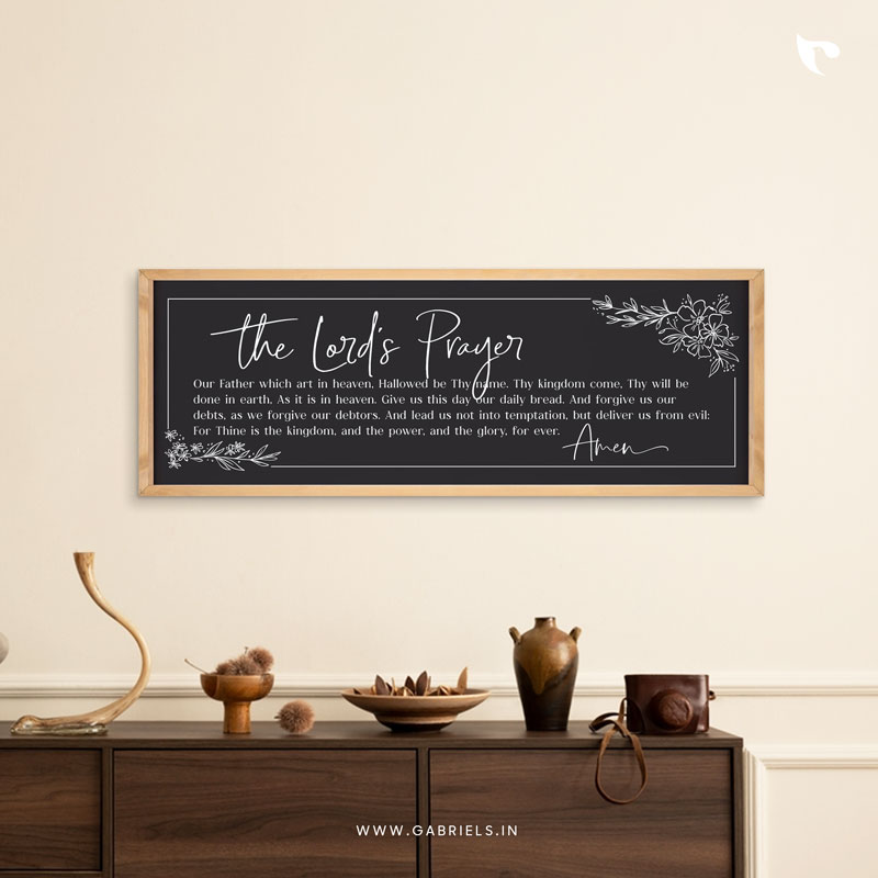 Bible-Verse-Frame-44_The-Lord_s-prayer_a.jpg The Lord's Prayer | Bible Verse Frame | Christian Wall Decor (34x12 Inch) - Image 1
