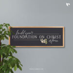 Build you foundation on Christ alone | Bible Verse Frame | Christian Wall Decor (34x12 Inch)