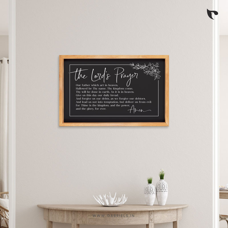 Bible-Verse-Frame-53_The-Lords-Prayer_a.jpg The Lord's Prayer | Bible Verse Frame | Christian Wall Decor (24x15 Inch) - Image 1