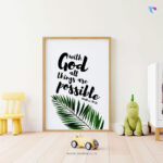 With God all things are possible (Matthew 19:26) | Bible Verse Frame | Christian Wall Decor