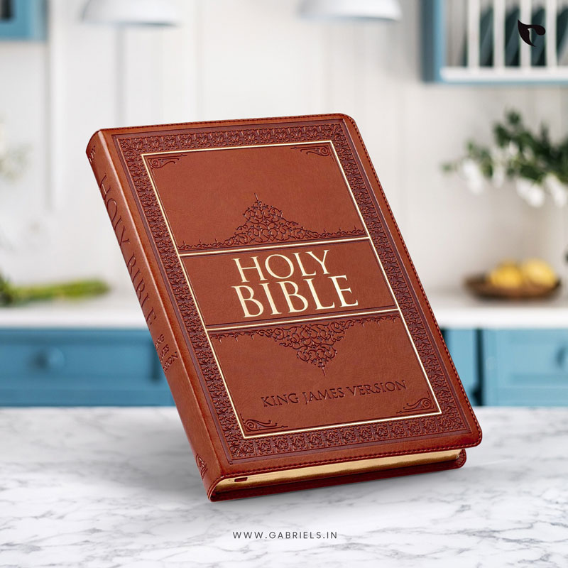 Bible_BBL-11_Saddle-Tan-Faux-Leather-Large-Print-Thinline-King-James-Version-Bible-with-Thumb-Index_a.jpg Saddle Tan Faux Leather Large Print Thinline King James Version Bible with Thumb Index - Image 1
