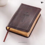 KJV Holy Bible, Large Print Compact, Dark Brown Faux Leather & Ribbon Marker, Red Letter, King James Version