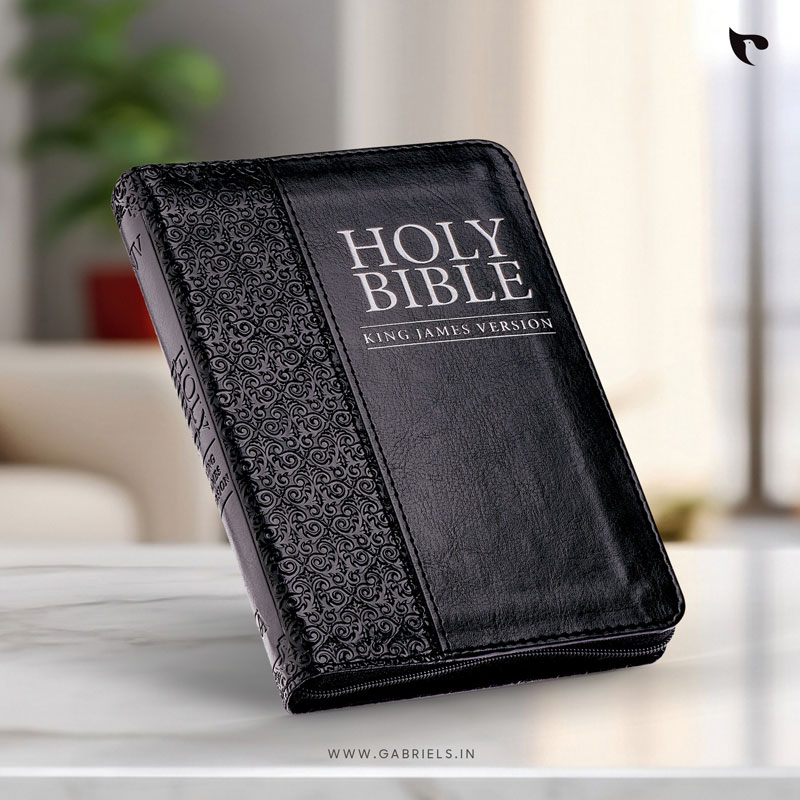 Bible_BBL-9_Black-Faux-Leather-Compact-King-James-Version-Bible-with-Zippered-Closure_b-1.jpg Black Faux Leather Compact King James Version Bible with Zippered Closure - Image 1