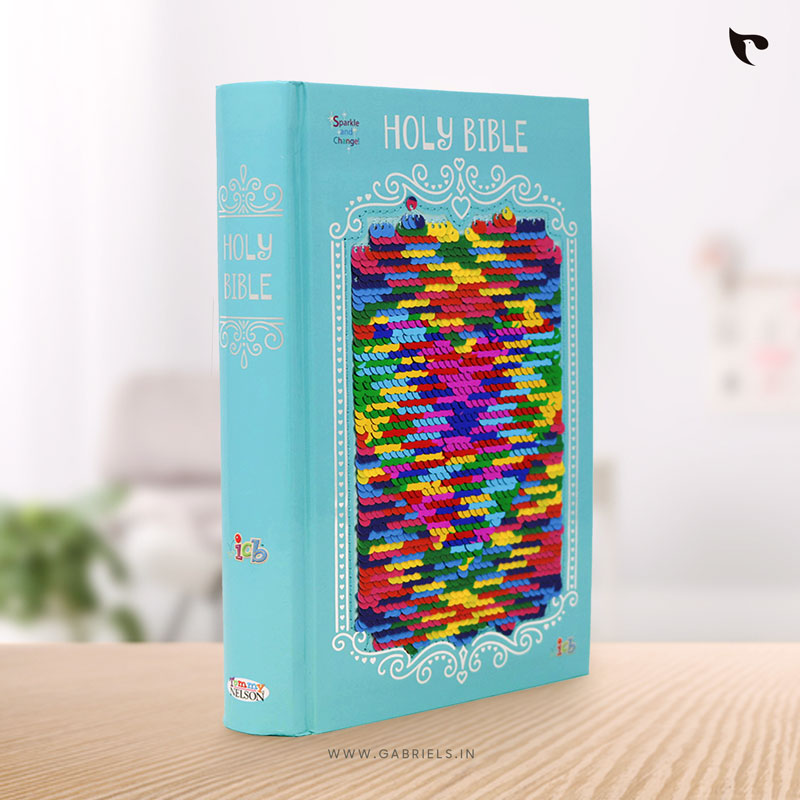 Christian-Kids-Books-21_Sequin-Sparkle-and-Change-Bible_a.jpg ICB, Sequin Sparkle and Change Bible, Hardcover, Teal: International Children's Bible - Image 1