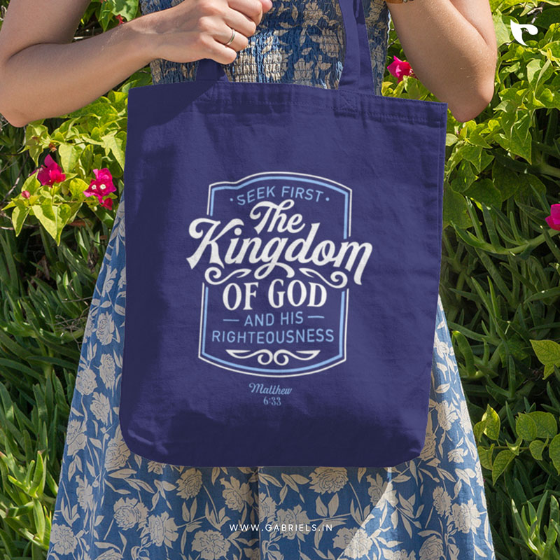Christian-Tote-Bag-7_-seek-first-the-kingdom-of-god_a.jpg Seek first the kingdom of God | Christian Tote Bag Zipper - Image 1