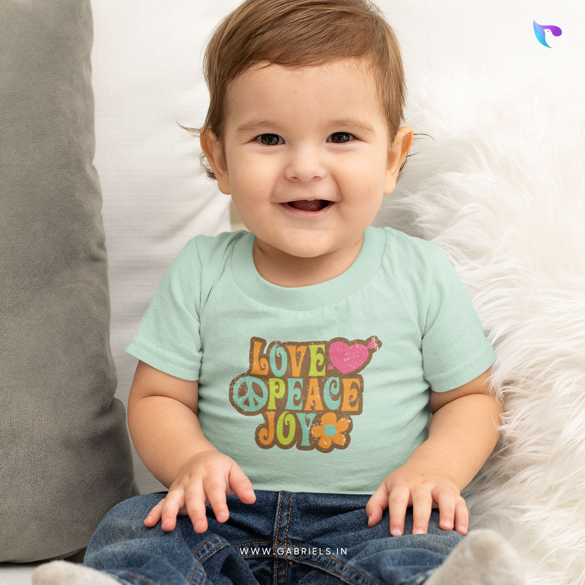 Christian-bible-verse-t-shirt-12i_Love-Peace-Joy_a.jpg Love Peace Joy | Bible Verse Christian T-Shirt | Infant - Image 1