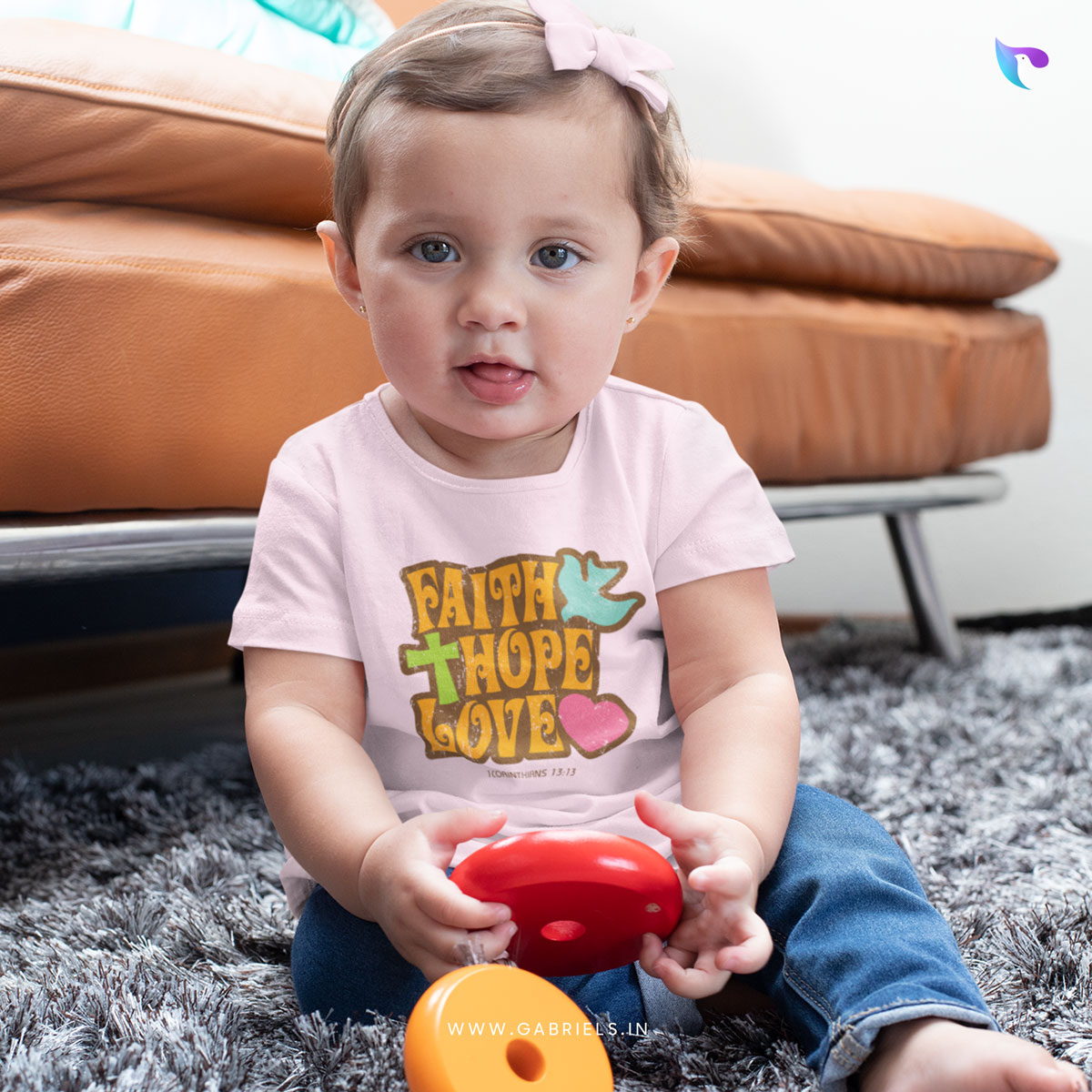 Christian-bible-verse-t-shirt-13i_faith-hope-love_a.jpg Faith Hope Love | Bible Verse Christian T-Shirt | Infant - Image 1
