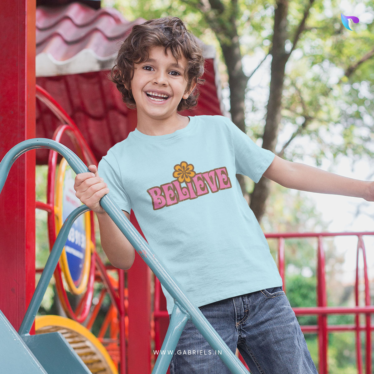 Christian-bible-verse-t-shirt-14K_Belive_a.jpg Believe | Bible Verse Christian T-Shirt | Kids - Image 1