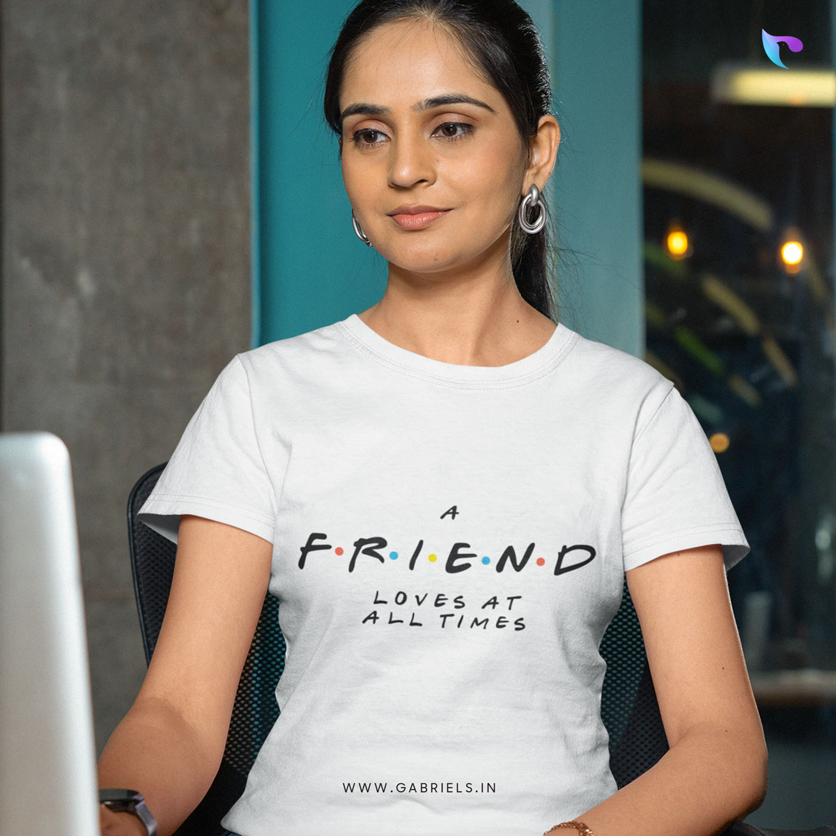Christian-bible-verse-t-shirt-19_w_A-Friend-loves-at-all-times_a.jpg A Friend loves at all times | Bible Verse Christian T-Shirt | Women's - Image 1