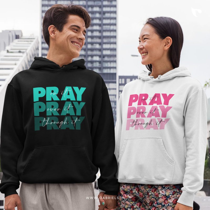 Christian-bible-verse-t-shirt-25_hoodies_Pray-on-it-overit-through-it_a-e1690628197504.jpg Pray on it Pray over it Pray Through it | Christian Hoodies | Unisex - Image 1