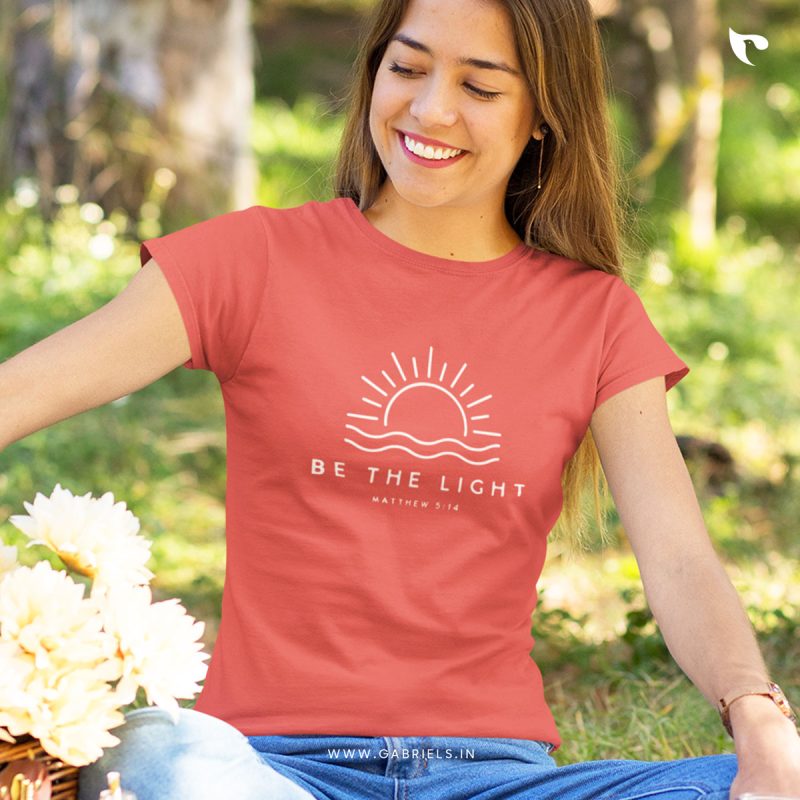 Christian-bible-verse-t-shirt-26_w_Be-the-light_a-e1690628031759.jpg Be the light | Christian T-Shirt | Women's - Image 1