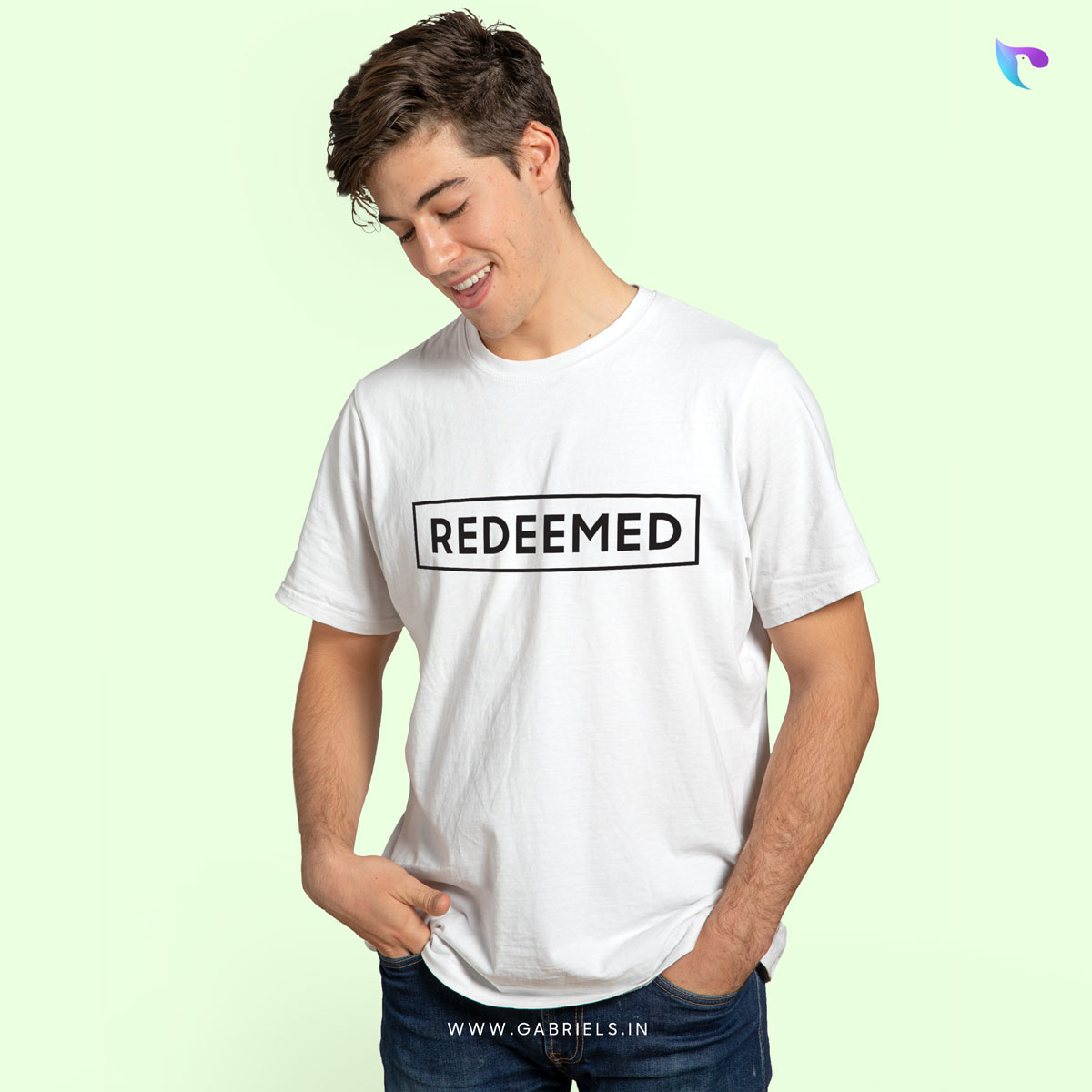 Christian-bible-verse-t-shirt-3m_redeemed_a.jpg Redeemed | Christian Bible Verse T-Shirt | Men's - Image 1