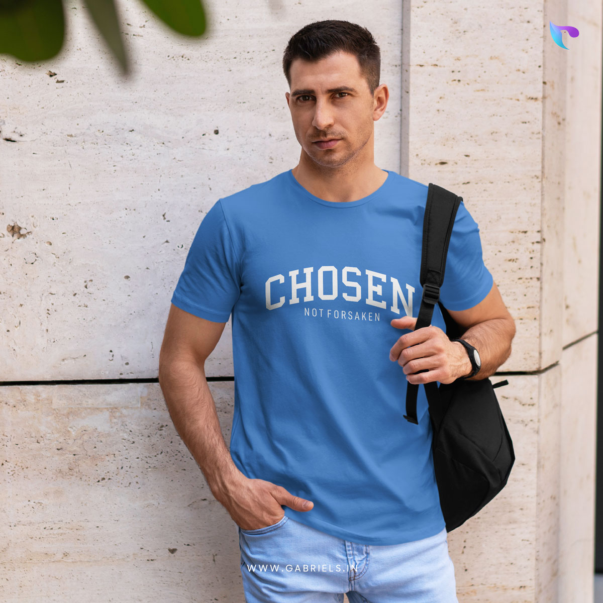 Christian-bible-verse-t-shirt-4m_chosen-not-forsaken_a.jpg Chosen not forsaken | Bible Verse Christian T-Shirt | Men's - Image 1