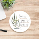 Love is spoken here joy is chosen here grace is given here | Christian Coaster