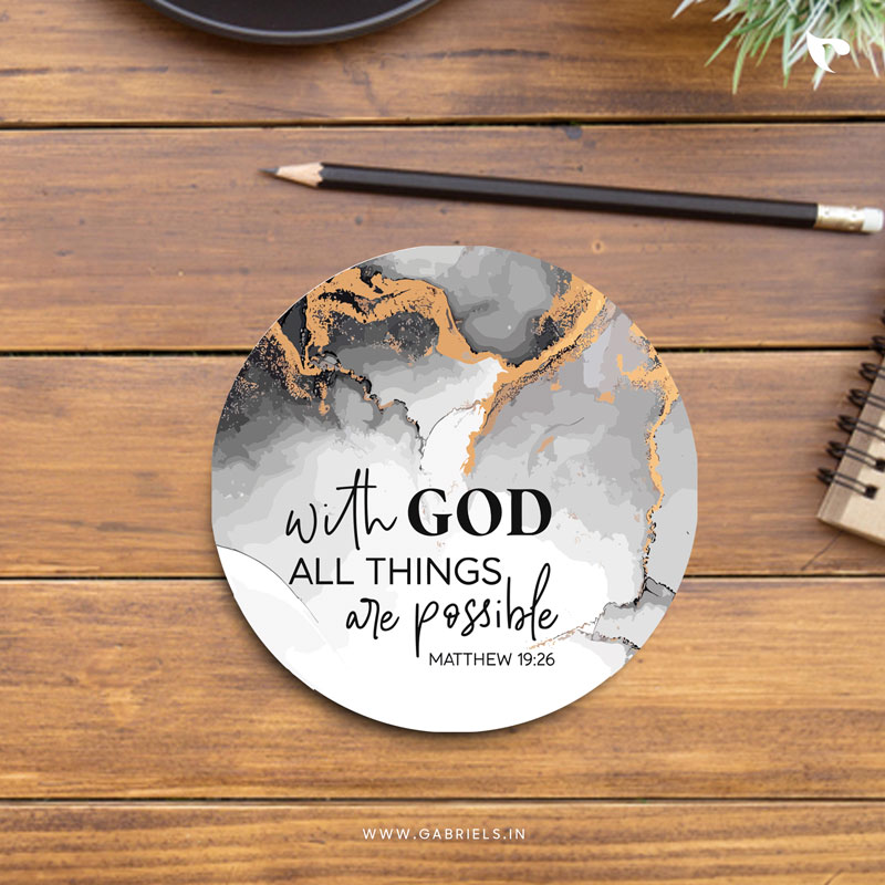 Christian-coaster-8_with-god-all-things-are-possible_a.jpg With God all things are possible | Christian Coaster - Image 1
