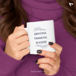 Grateful Thankful Blessed | Christian Ceramic Mug