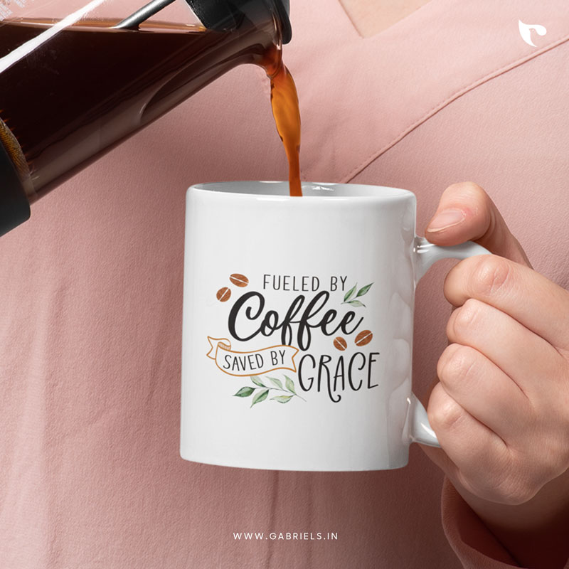 Christian-mugs-15_fueled-by-coffee-saved-by-grace_a.jpg Fueled by coffee Saved by Grace | Christian Ceramic Mug - Image 1