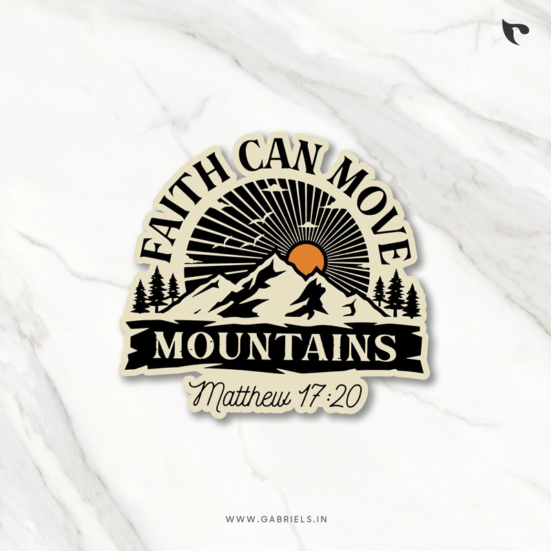 Christian-sticker-4_faith-can-move-mountains_a.jpg Faith can move mountains | Christian Bible verse | Matt Laminated Vinyl Sticker - Image 1