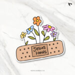 Jesus heals | Christian Bible verse | Matt Laminated Vinyl Sticker