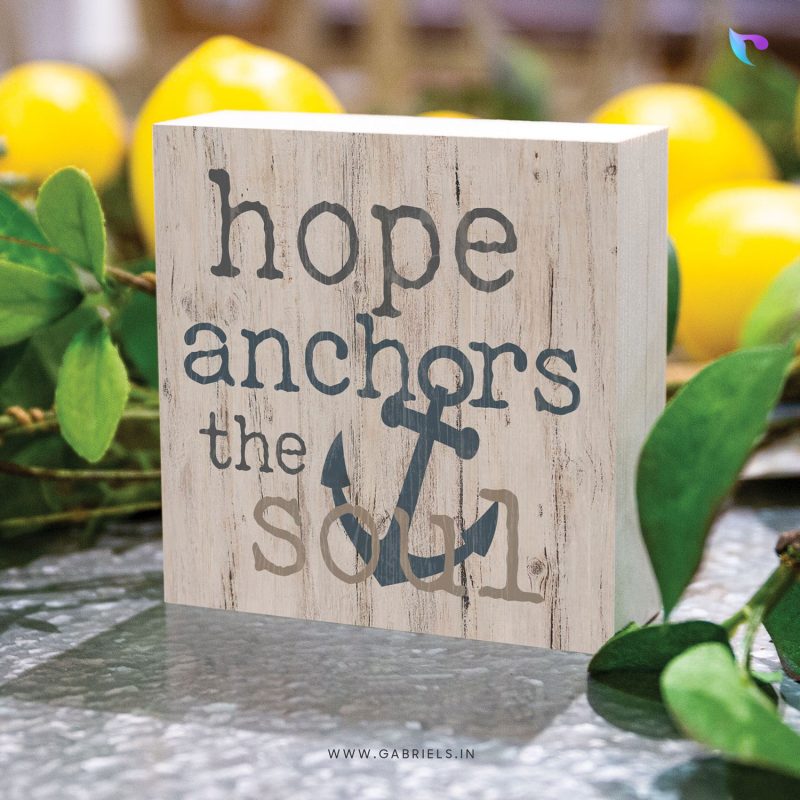 HOPE-ANCHORS-THE-SOUL-SQUARE-WOOD-BLOCK-DECOR-CWBD-9a-e1690793496210.jpg Hope anchors the soul | Christian Wood Block Decor - Image 1
